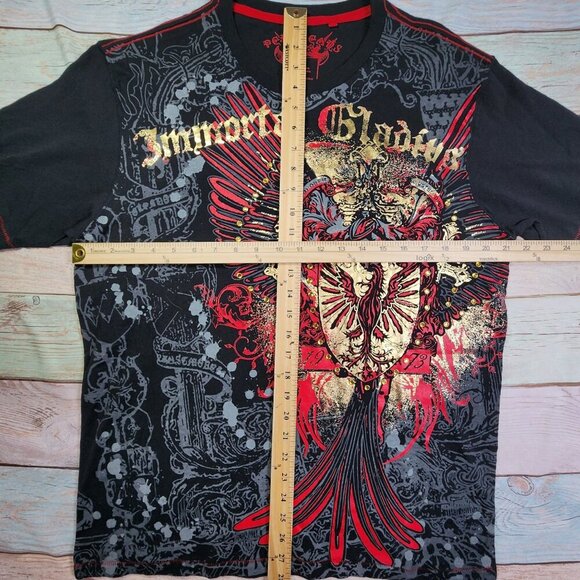 Pepe Jeans Mens Graphic Tee With Immortal Gladiator Design Black/Red Size L - Picture 7 of 9